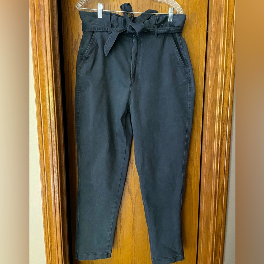 Express Navy Paper Bag High Rise Pants